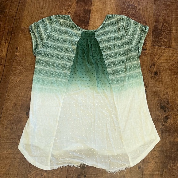 Miss me green white ombré embellished top blouse Sz Medium - Picture 6 of 8